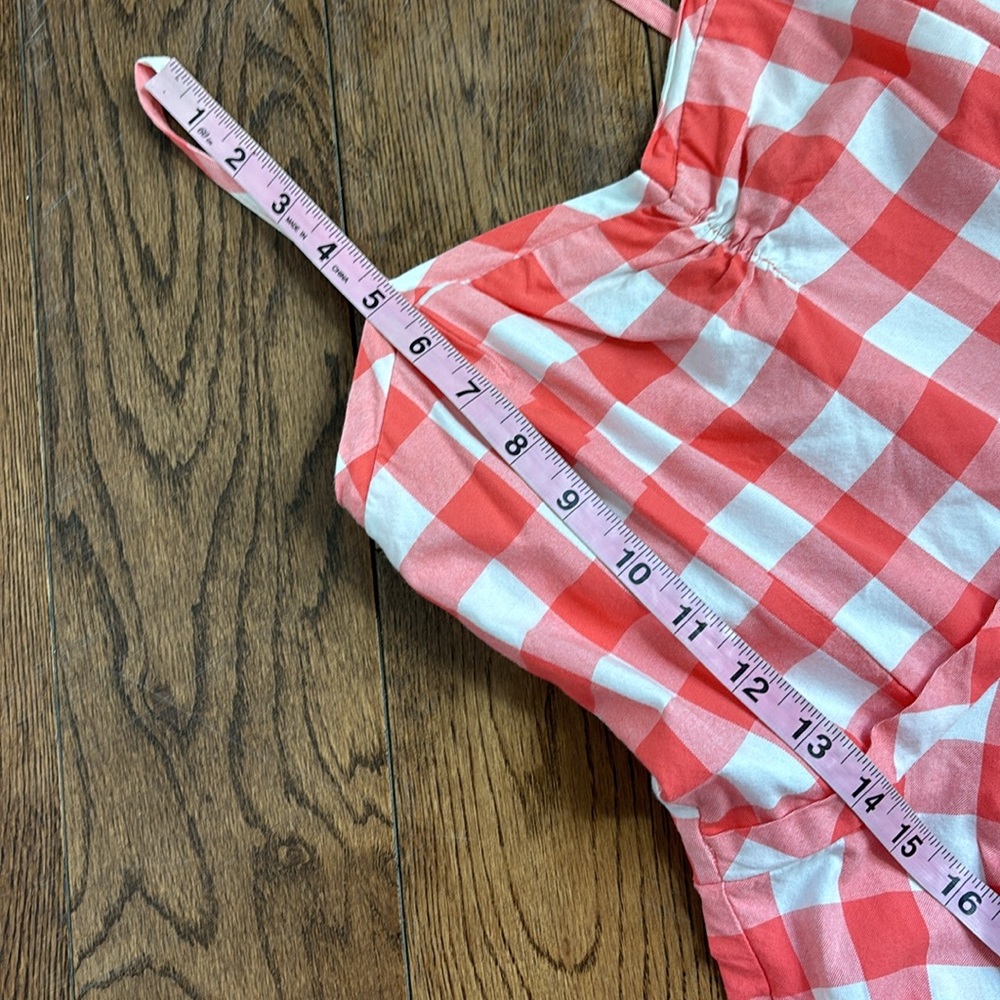 Pink Gingham Midi Dress with Tie Straps - Picture 16 of 16